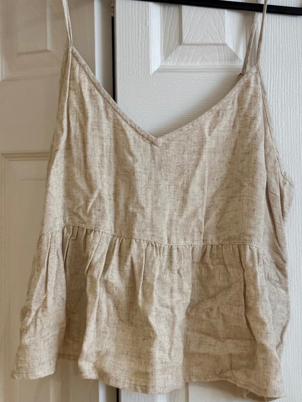 NWT Abercrombie Linen Blend Peplum Tank Top